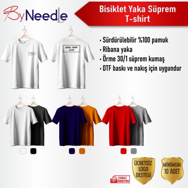 Bisiklet Yaka Süprem T-shirt