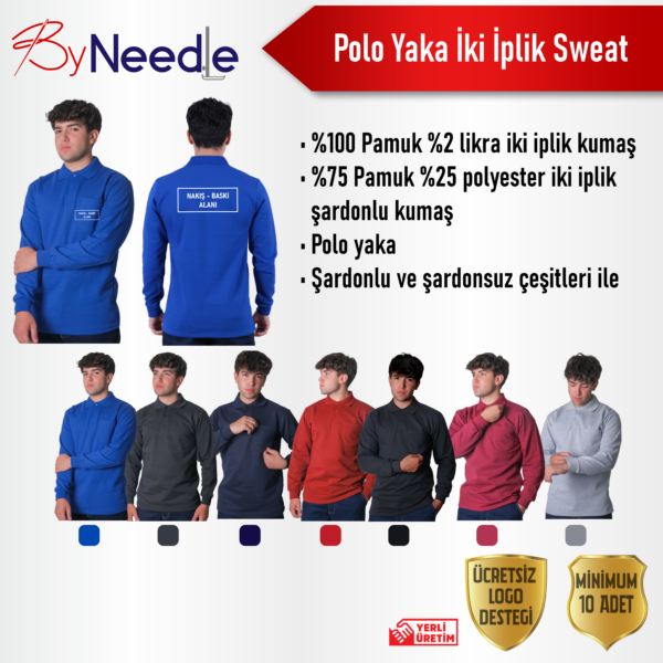 Polo Yaka İki İplik Sweat